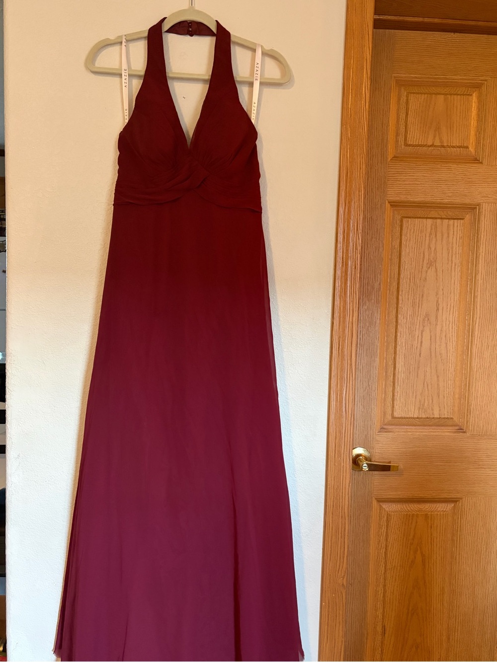 Azazie Tessie A-Line Pleated Chiffon Dress size 8